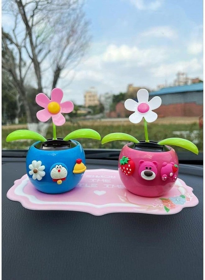 Dwuww Solar Dancing Flower Car Dashboard Decorations - Funny Solar Powered Dancing Flower Pot Car Ornaments Flower Swinging for Car Decor Funny Fashion Solar Power Kits - Image 5